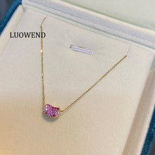 Load image into Gallery viewer, LUOWEND 18K Yellow Gold Natural Pink Sapphire for Women
