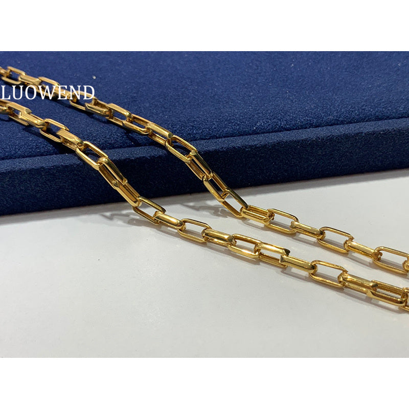 LUOWEND 18K Yellow Gold Necklace for Women
