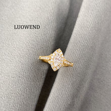 Load image into Gallery viewer, LUOWEND 18K White/Yellow Gold Natural Diamond Ring for Women
