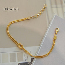 Load image into Gallery viewer, LUOWEND 18K Yellow Gold Bracelet for Women
