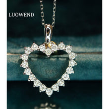 Load image into Gallery viewer, LUOWEND 18K White Gold Fine Jewelry Real Natural Diamond Necklace for Women
