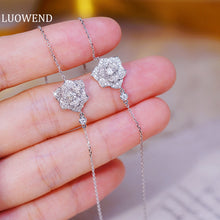 Load image into Gallery viewer, LUOWEND 18K White Gold Real Natural Diamond Bracelet for Women
