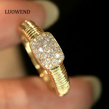 Load image into Gallery viewer, LUOWEND 18K Yellow Gold Fine Jewelry Real Natural Diamond Ring for Women
