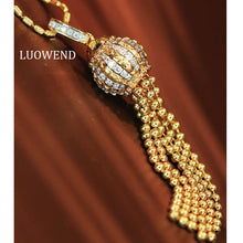 Load image into Gallery viewer, LUOWEND 18K Yellow Gold Fine Jewelry Real Natural Diamond Pendant for Women
