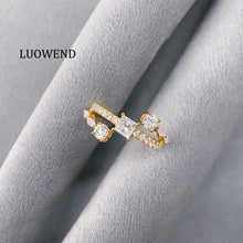 Load image into Gallery viewer, LUOWEND 18K Yellow Gold Real Natural Diamond Ring for Women
