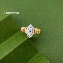 Load image into Gallery viewer, LUOWEND 18K Yellow Gold Natural Diamond Ring for Women
