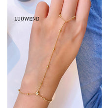 Load image into Gallery viewer, LUOWEND 18K Yellow Gold Natural Diamond Bracelet for Women
