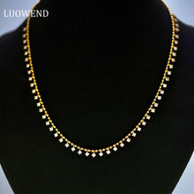 Load image into Gallery viewer, LUOWEND 18K Yellow Gold Real Natural Diamond Necklace for Women
