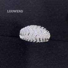 Load image into Gallery viewer, LUOWEND 18K White Gold Fine Jewelry Real Natural Diamond Ring for Women
