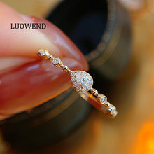 Load image into Gallery viewer, LUOWEND 18K Yellow Gold Fine Jewelry Real Natural Diamond Ring for Women
