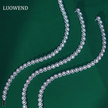 Load image into Gallery viewer, LUOWEND 18K White Gold Real Natural Diamond Bracelet for Women
