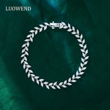 Load image into Gallery viewer, LUOWEND 18K White Gold Real Natural Diamond Bracelet for Women
