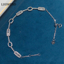Load image into Gallery viewer, LUOWEND 18K White Gold Real Natural Diamond Bracelet for Women
