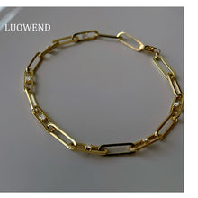 Load image into Gallery viewer, LUOWEND 18K Yellow Gold Natural Diamond Bracelet for Women
