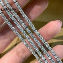 Load image into Gallery viewer, LUOWEND 18K White Gold Natural Diamond Bracelet for Women
