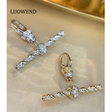 Load image into Gallery viewer, LUOWEND 18K White/Yellow Gold Fine Jewelry Real Natural Diamond Pendant for Women
