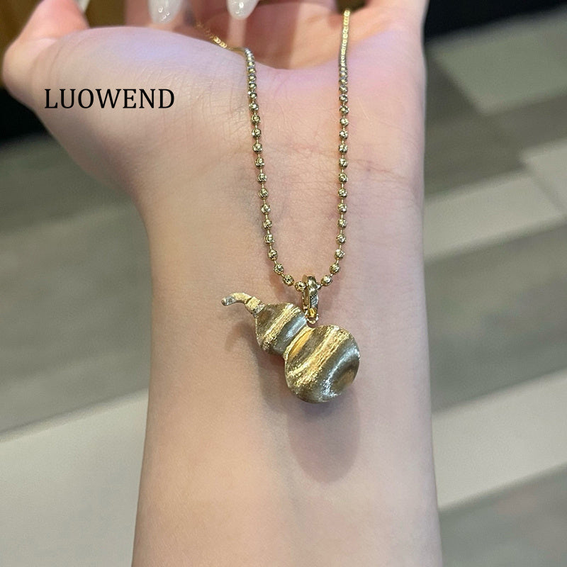 LUOWEND 18K Yellow Gold Pendant for Women