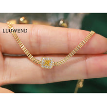 Load image into Gallery viewer, LUOWEND 18K Yellow Gold Real Natural Yellow Diamond Bracelet for Women
