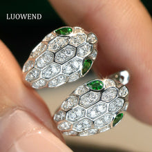 Load image into Gallery viewer, LUOWEND 18K White Gold Natural Gemstone Earrings for Women
