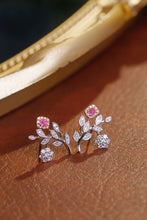 Load image into Gallery viewer, LUOWEND 18K White Gold Real Natural Pink Diamond Earrings for Women
