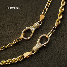 Load image into Gallery viewer, LUOWEND 18K Yellow Gold Real Natural Diamond Necklace for Women
