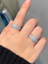Load image into Gallery viewer, LUOWEND 18K White Gold Natural Diamond Ring for Women
