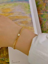 Load image into Gallery viewer, LUOWEND 18K Yellow Gold Fine Jewelry Real Natural Diamond Bracelet for Women
