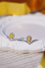 Load image into Gallery viewer, LUOWEND 18K White Gold Natural Yellow Diamond Ring for Women
