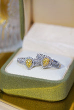 Load image into Gallery viewer, LUOWEND 18K White Gold Natural Yellow Diamond Ring for Women
