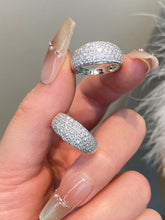 Load image into Gallery viewer, LUOWEND 18K White Gold Natural Diamond Ring for Women
