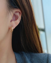 Load image into Gallery viewer, LUOWEND 18K White/Yellow Gold Fine Jewelry Real Natural Diamond Earrings for Women
