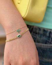 Load image into Gallery viewer, LUOWEND 18K Yellow Gold Fine Jewelry Real Natural Emerald Bracelet for Women
