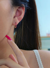 Load image into Gallery viewer, LUOWEND 18K White/Yellow/Rose Gold Fine Jewelry Real Natural Ruby Earrings for Women
