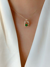 Load image into Gallery viewer, LUOWEND 18K Yellow Gold Fine Jewelry Natural Emerald Necklace for Women
