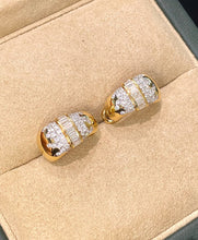 Load image into Gallery viewer, LUOWEND 18K Yellow Gold Fine Jewelry Real Natural Diamond Hoop Earrings for Women

