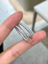 Load image into Gallery viewer, LUOWEND 18K White Gold Fine Jewelry Real Natural Diamond Hoop Earrings for Women
