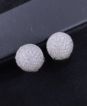Load image into Gallery viewer, LUOWEND 18K White Gold Fine Jewelry Real Natural Diamond Earrings for Women

