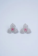Load image into Gallery viewer, LUOWEND 18K White Gold Fine Jewelry Real Natural Pink Diamond Earrings for Women
