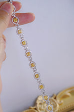 Load image into Gallery viewer, LUOWEND 18K White Gold Fine JEWELRY Real Natural Yellow Diamond Bracelet for Women
