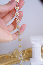 Load image into Gallery viewer, LUOWEND 18K White Gold Fine JEWELRY Real Natural Yellow Diamond Bracelet for Women
