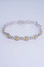 Load image into Gallery viewer, LUOWEND 18K White Gold Fine JEWELRY Real Natural Yellow Diamond Bracelet for Women
