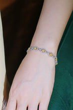 Load image into Gallery viewer, LUOWEND 18K White Gold Fine JEWELRY Real Natural Yellow Diamond Bracelet for Women
