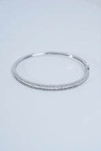Load image into Gallery viewer, LUOWEND 18K White Gold Fine Jewelry Real Natural Diamond Bangle for Women
