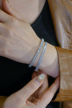 Load image into Gallery viewer, LUOWEND 18K White Gold Fine Jewelry Real Natural Diamond Bangle for Women
