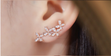 Load image into Gallery viewer, LUOWEND 18K White or Yellow or Rose Gold Natural Diamond Earrings for Women
