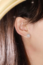 Load image into Gallery viewer, LUOWEND 18K White Gold Natural Diamond Stud Earrings for Women
