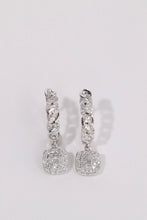 Load image into Gallery viewer, LUOWEND 18K White Gold Real Natural Diamond Hoop Earrings for Women
