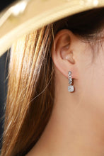 Load image into Gallery viewer, LUOWEND 18K White Gold Real Natural Diamond Hoop Earrings for Women
