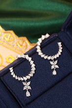 Load image into Gallery viewer, LUOWEND 18K White Gold Real Natural Diamond Drop Earrings for Women
