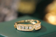 Load image into Gallery viewer, LUOWEND 18K Yellow Gold Real Natural Diamond Ring for Women
